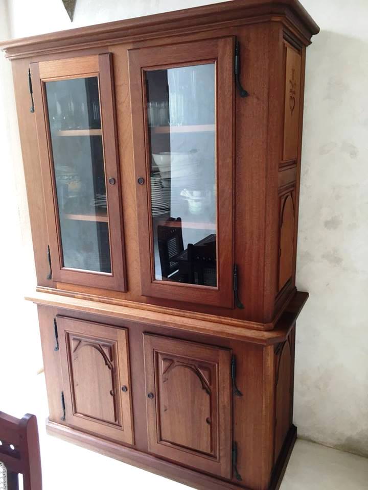 Handcrafted hardwood display cabinet made by our furniture team